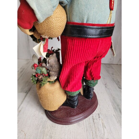 red cardinal Santa Claus statue centerpiece toy bag figure decor Xmas vintage - Picture 10 of 14